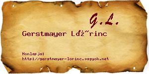 Gerstmayer Lőrinc névjegykártya
